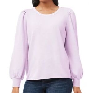 Puff Shoulder Sweatshirt, Wisteria, XL
